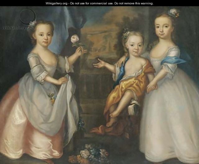 Group portrait of three children of William Meachin - English School