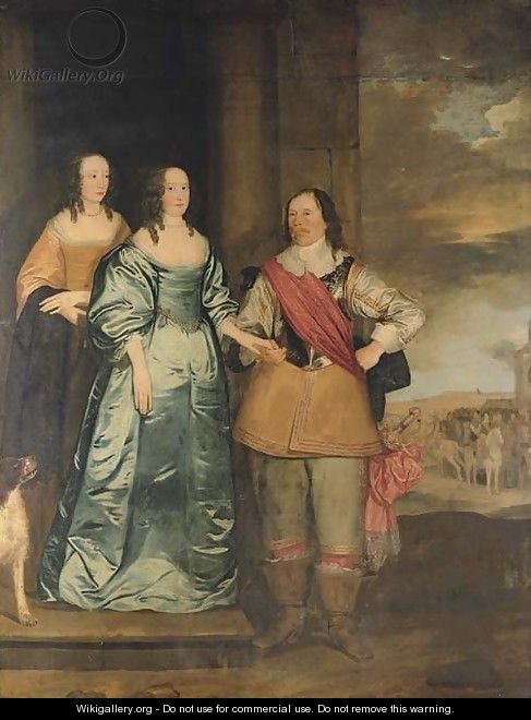 Group portrait of Sir Nicholas Miller (d. 1658), of Oxenhoath, Kent - English School