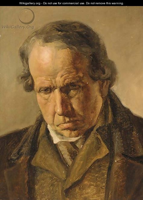 Portrait of a gentleman, traditionally identified as David Cox (1783-1859) - English School