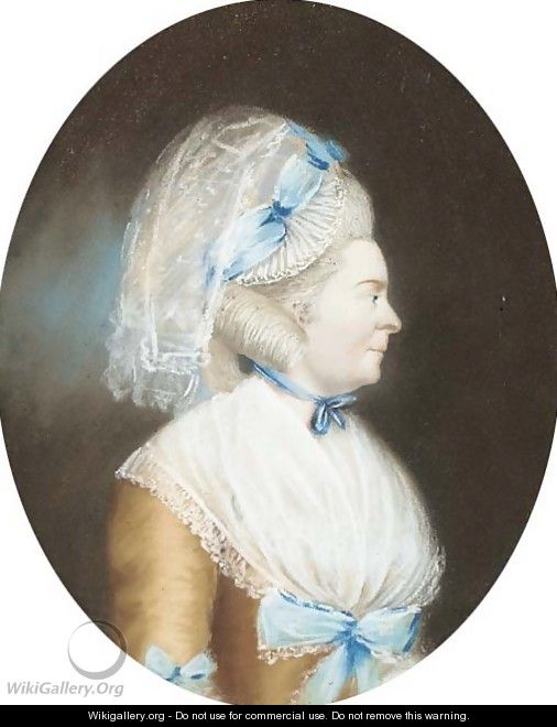 Portrait of a lady, half-length, in profile to the right - English School