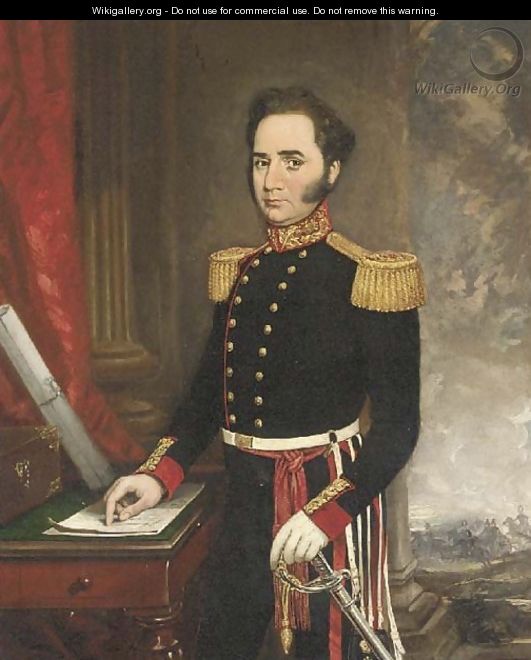 Portrait of General James Campbell in full military dress - English School