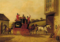 The York stagecoach before an inn - English School
