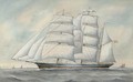 The clipper ship Cairngorm under full sail - English School