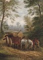 Readying the logging cart - English School