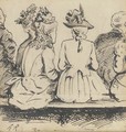 Elegant figures observed from behind - English School