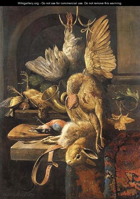 A dead pheasant and a dead pigeon - (after) Jan Weenix