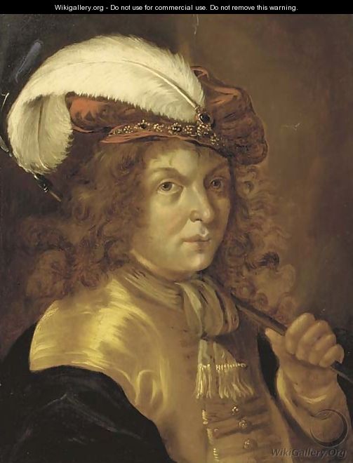Portrait of a boy in pastoral dress - (after) Jan Or Joan Van Noordt