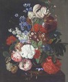 Flowers in a vase on a table - (after) Huysum, Jan van