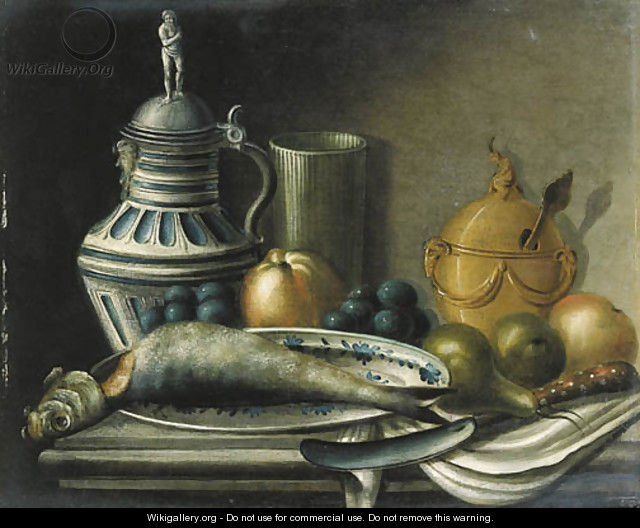 A herring on a plate - (after) Jean-Baptiste Oudry