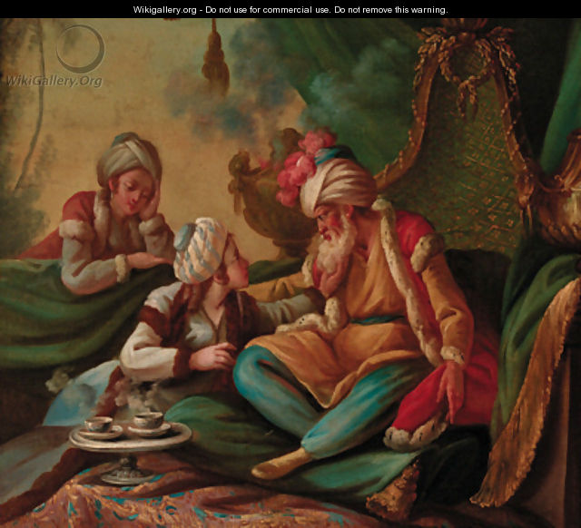 A sultan and two maidens - (after) Jean Baptiste Leprince