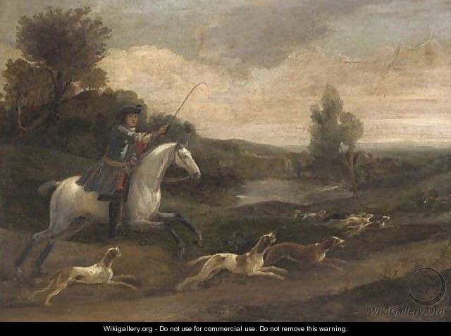 A hunting party in full cry - (after) Jan Wyck