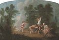 A wooded landscape with children playing leap-frog - (after) Jean-Baptiste Huet I