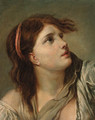 Portrait of a young lady - head and shoulders - (after) Greuze, Jean Baptiste