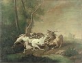 Hounds attacking a stag - (after) Jean-Baptiste Oudry