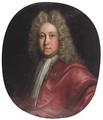 Portrait of William Rawson of Bolling, bust-length, in red robes and white stock - (attr.to) Closterman, Johann