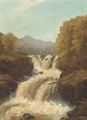 A waterfall in full spate; and A tranquil pool - (after) John Brandon Smith