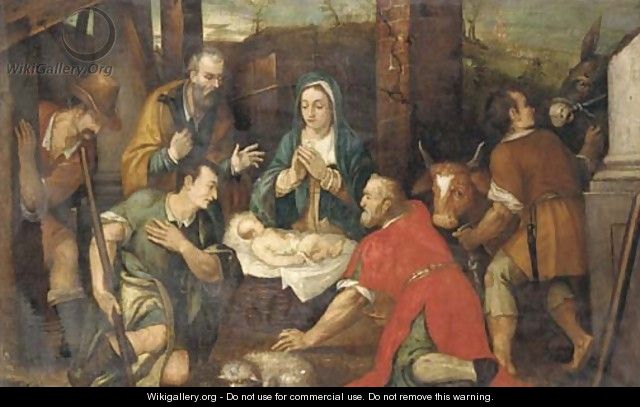 The Adoration of the Shepherds 2 - (after) Jacopo Bassano (Jacopo Da Ponte)