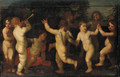 Putti disporting in a woodland clearing - (after) Jacob Jordaens