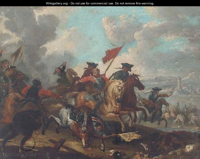 A cavalry engagement 4 - (after) Jacques (Le Bourguignon) Courtois
