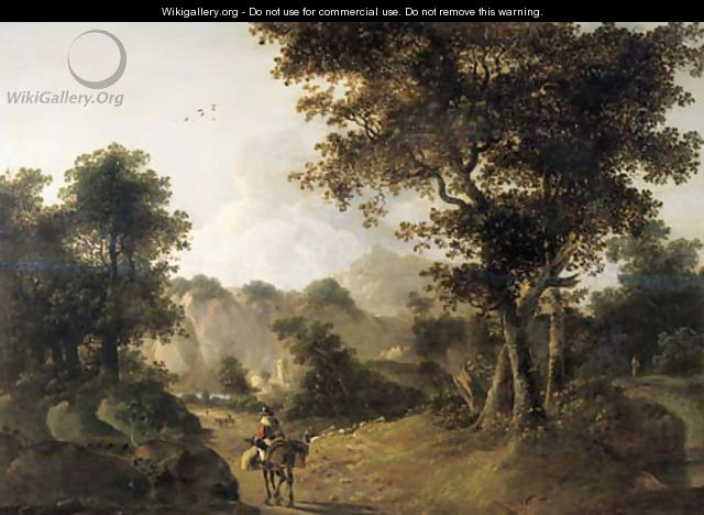 A muleteer on a track in an Italianate landscape - (after) Jan Both