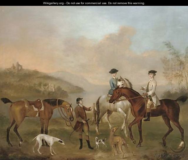 A coursing party in a landscape - (after) James Seymour