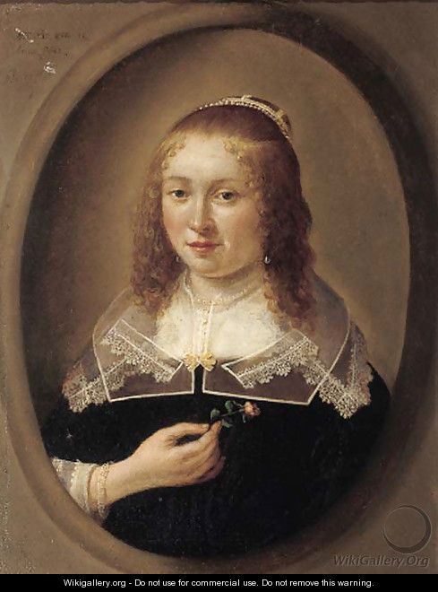 Portrait of a young lady - (after) Gonzales Coques