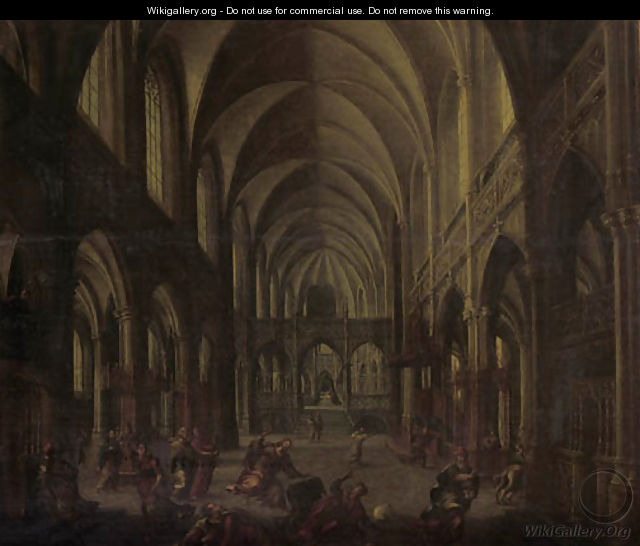 Christ driving the moneylenders from the temple - (after) Hendrick Van Steenwyck