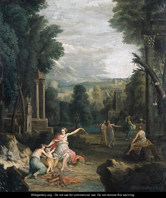 Diana punishing Cupid, in a landscape - (after) Hendrik Frans Van Lint (Studio Lo)