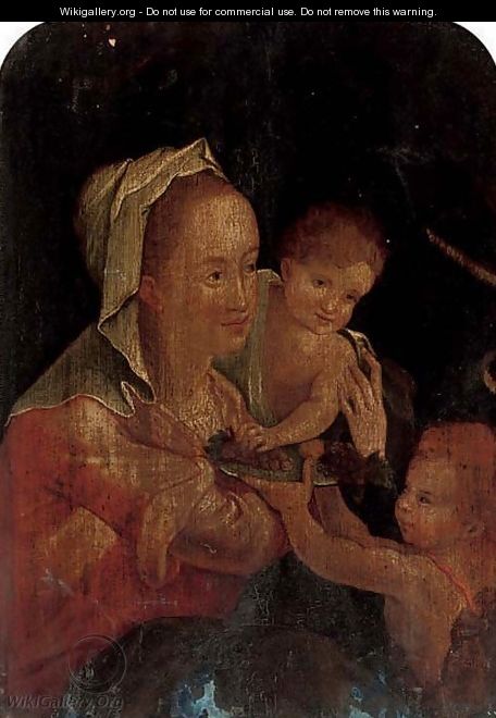 The Virgin and Child with the Infant Saint John the Baptist - (after) Hans Von Aachen