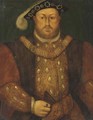 Portrait of Henry VIII (1491-1547), half-length, in a fur-trimmed coat, jeweled doublet and chain - (after) Holbein the Younger, Hans