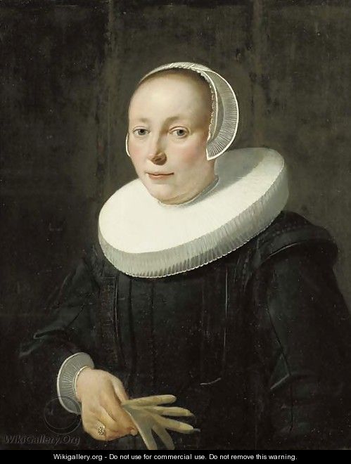 Portrait of a lady - (after) Jacob Gerritsz. Cuyp
