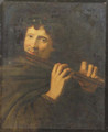A shepherd, half length, playing the flute - (after) Jacob Adriaensz. Backer