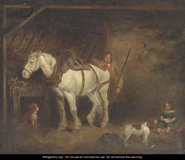 In the stable 2 - (after) George Morland