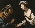 A young woman consulting a fortune teller - (after) Honthorst, Gerrit van