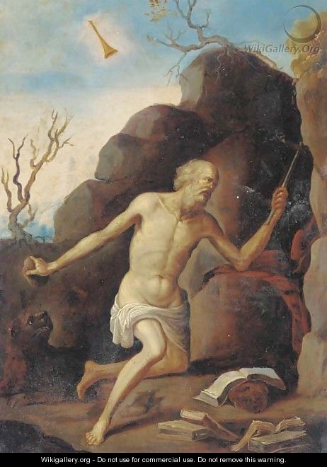 Saint Jerome in the wilderness - (after) Giovanni Francesco Guercino (BARBIERI)