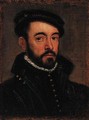 Portrait of a gentleman, bust-length, in a black cap and doublet - (after) Giovanni Battista Moroni