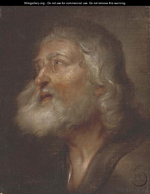 The head of a male saint - (after) Giovanni Battista Langetti