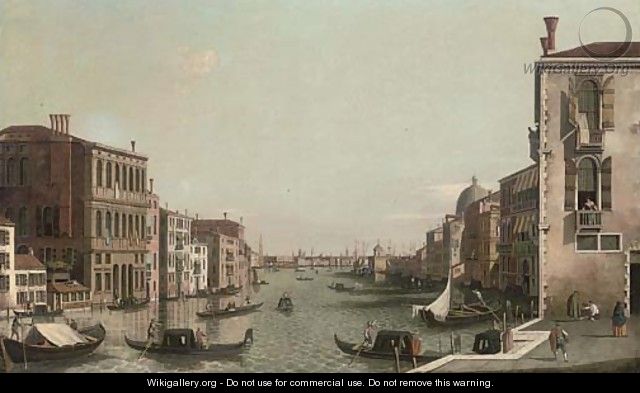 The Grand Canal, Venice, looking East from the Campo di San Vio - (after) (Giovanni Antonio Canal) Canaletto