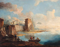 A capriccio view of a Venetian lagoon - (after) Francesco Guardi