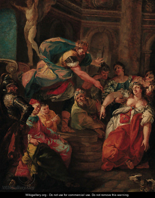Esher swooning before Ahasuerus - (after) Francesco Fontebasso