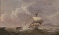 A dismasted merchantman under jury rig off the coast - (after) Francis Sartorius