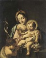 The Madonna and Child with Saint John the Baptist - (after) Francesco Solimena