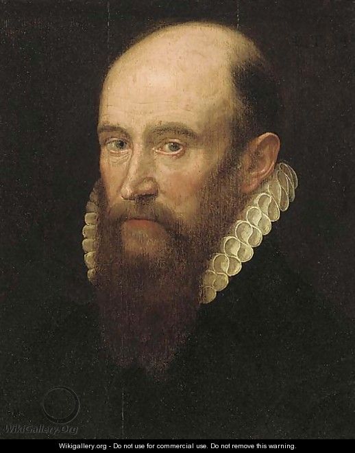 Portrait of a gentleman, small bust-length, with a beard and in a white ruff - (after) Frans, The Elder Pourbus