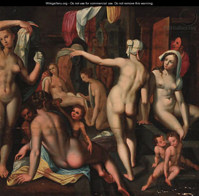Maidens and children bathing - (attr. to) Floris, Frans