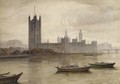 The Houses of Parliament from the South Bank - (after) Frank Wasley