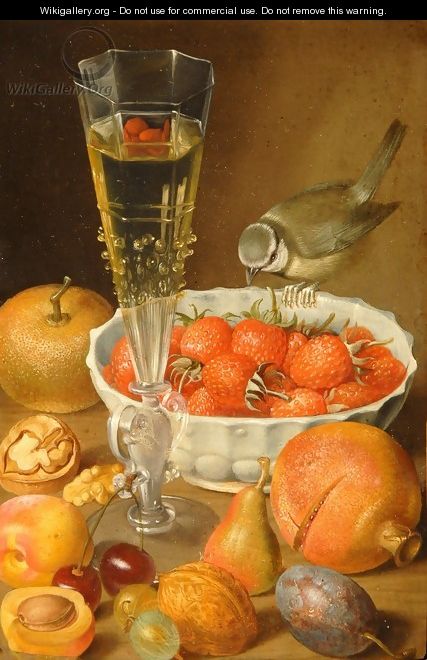A facon de venise, a bowl of strawberries - Georg Flegel