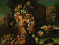 Roses, tulips, daisies and other flowers in a vase - (after) Gasparo Lopez