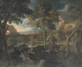 A landscape with Venus and Adonis - (after) Gaspard Dughet