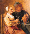 A couple seated at a table - (after) David The Younger Teniers
