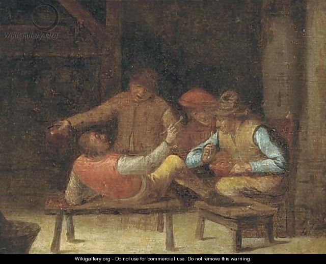 Figures jesting in an interior - (after) David The Younger Teniers